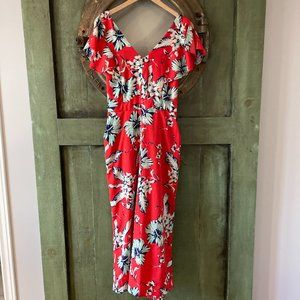 Floral Red Jumpsuit